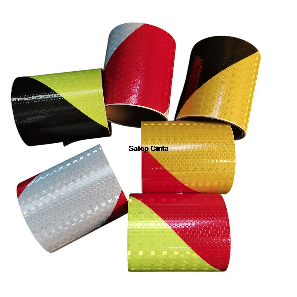 10cm*1m DIY Twill Reflective Car Stickers Waterproof PVC Honeycomb Adhesive Reflectors Tape Warning Safety Strips For Motrocycle
