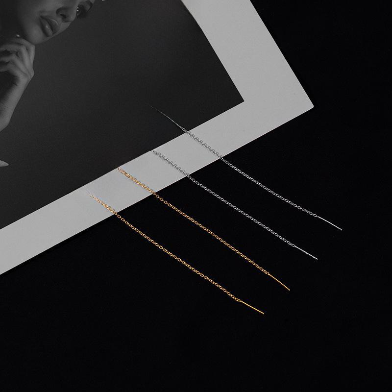 Orecchini Pendenti Lunghi Geometrici con Nappa in Argento Sterling S925 Banyan Tree per Donna - Nuovo Stile