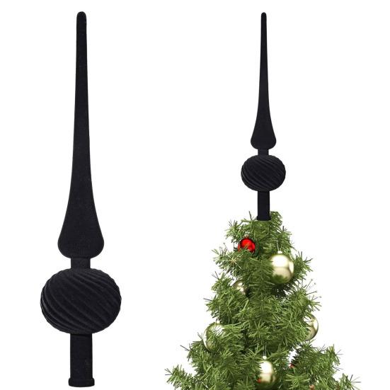 11 Inch Velvet Finial Christmas Tree Topper Vintage Mid Century Spherical Treetop Ornament