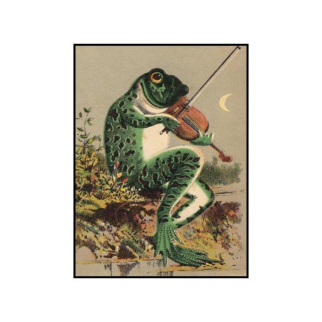 Banjo Frog Anime Art Picture Poster Canvas Painting Retro Style Decorative Painting Living Room Wall Art Print Modern Home Decor No Frame