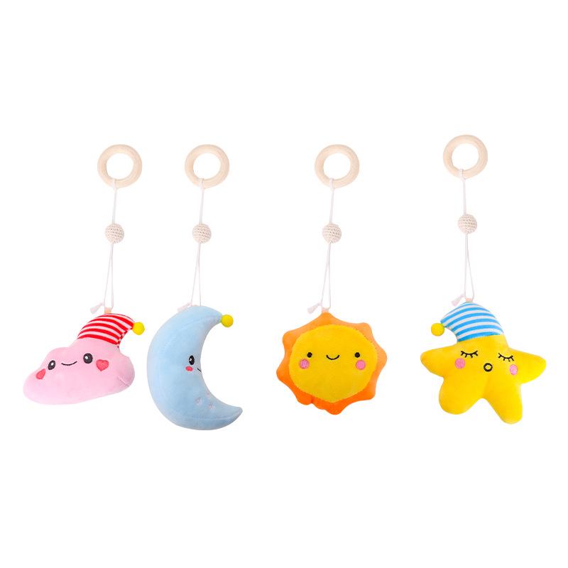 Nordic Wooden Baby Fitness Toy with Bells and Hanging Ornaments