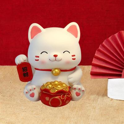 Pote de poupança de gatinho da sorte, estatueta de gato, estátua da sorte, cofrinho de animal de dinheiro para