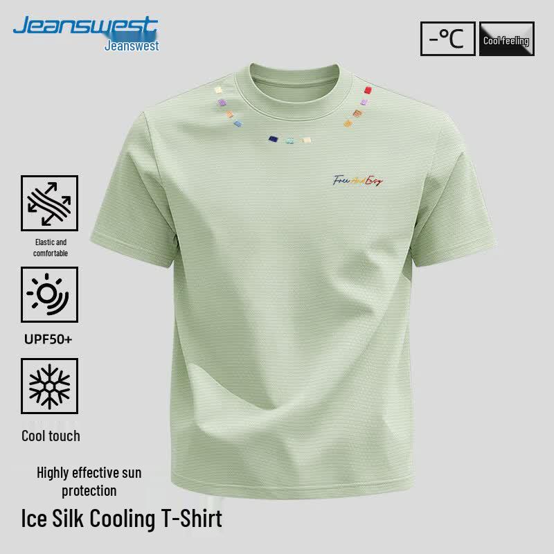 Jeanswest Men's Ice Silk Printed Quick-Dry T-Shirt