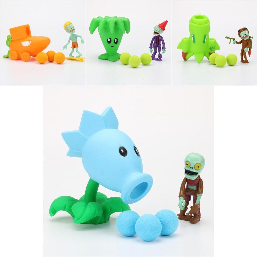 Pvz Plants Vs Zombies Peashooter Pvc Action Figure Easter Wood Decoration For Kids