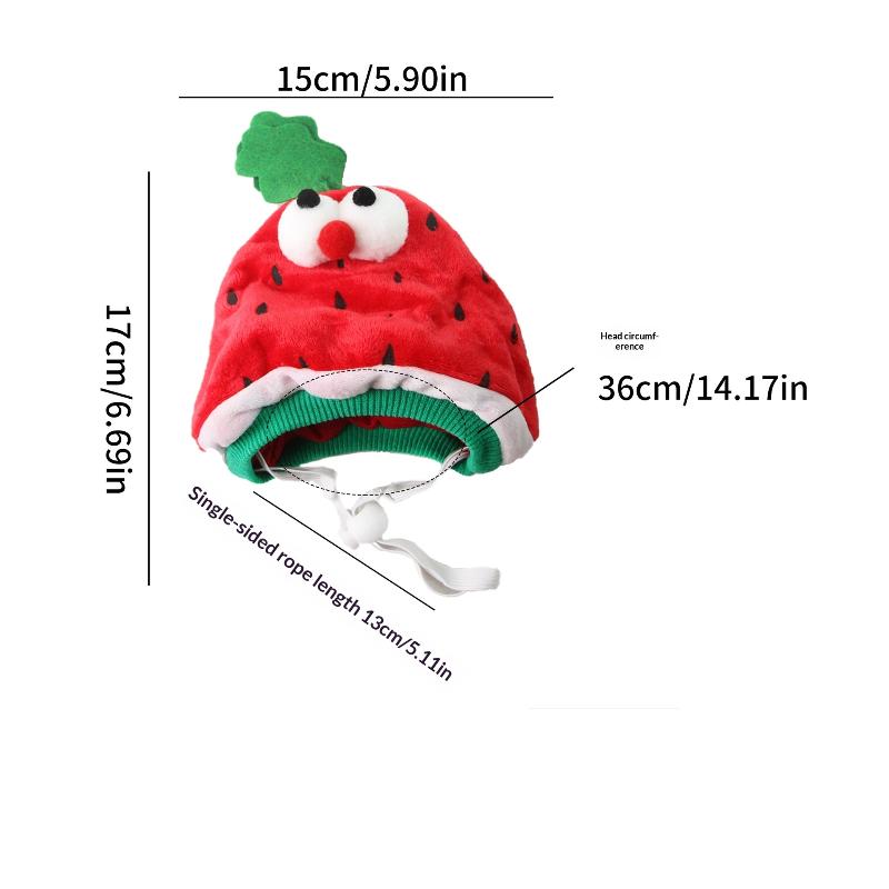 Pet Cat Fruit Plush Hat Cute Creative Pet Head Cover Funny Dress Up Cat Dog Hat Headgear Clothing Accessories Pet Supplies