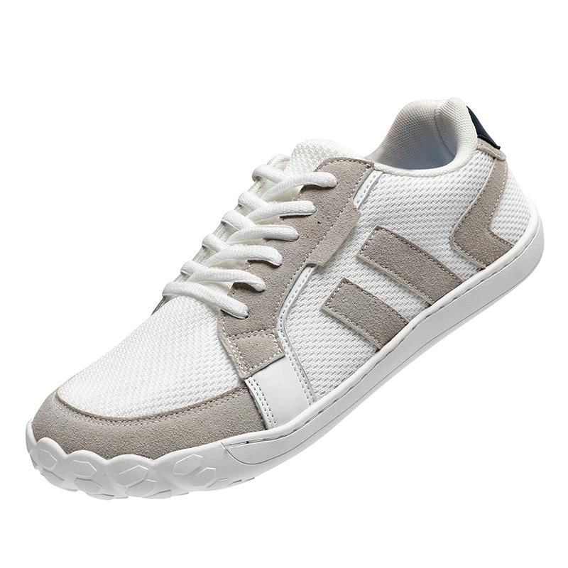 

Мужские босые туфли с мягкой подошвой, минималистичные, для прогулок на открытом воздухе, с широким носком, туфли на плоской подошве, нескользящие повседневные кроссовки, размер 46 46 белый