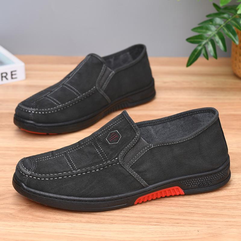 Canvas Shoes Soft-soled Men's Shoes Breathable Board Shoes Spring and Autumn Casual Shoes Single Shoes Medium Cloth Shoes