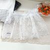 Fashion Balletcore White Lace Fart Curtain Lace Up Ballet Style Mini Lace Skirts Layered Elastic Butt Curtain Girl