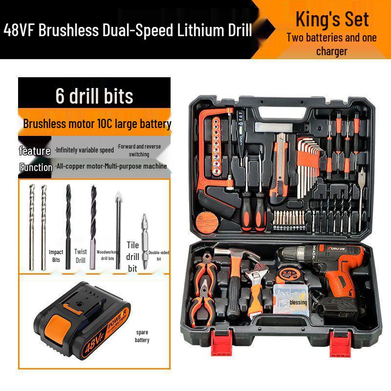 Electric Drill & Multi-Tool Set for Household and Woodworking Repairs.