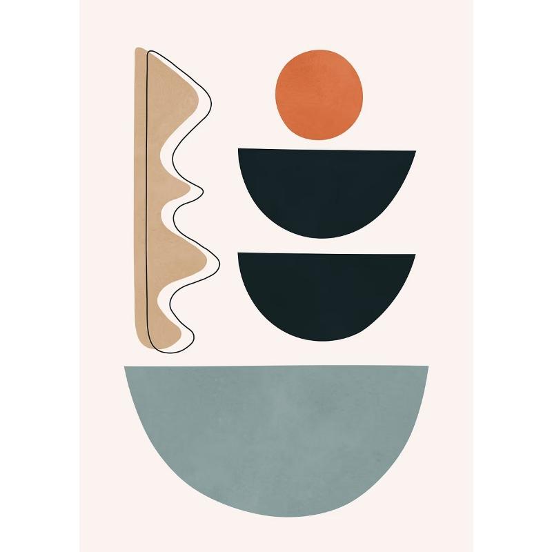 Retro Abstract Simple Geometric Graphics Poster Canvas Prints Art Pictures Home Living Room Bedroom Wall Decoration Frameless