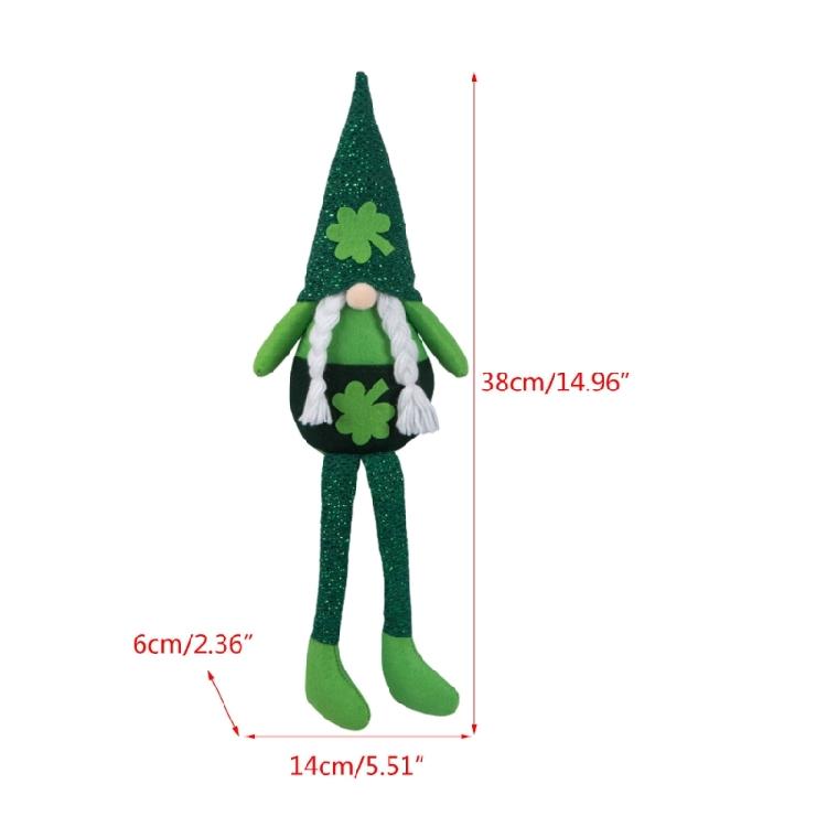 Irish Day Gnome Doll Decoration for Patricks Day Gnome Tomtes Dwarfs Ornament