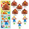 6 Photos/pack of Turkey Thanksgiving Puzzle Face Change Sticker New Product Cartoon Turkey Puzzle DIY