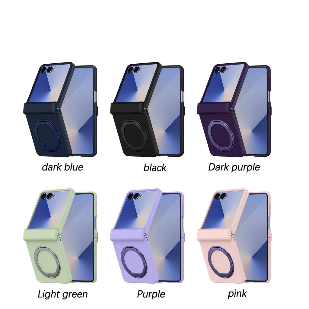 Magnetic 360 Rotating Kickstand Case for Samsung Galaxy Z Flip 7 Fe 6 5 4 3 Skin Feel Hinge Protective Cover