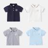 Boys Embroidered Polo Shirt Short Sleeve Cotton Casual Summer Top for Kids