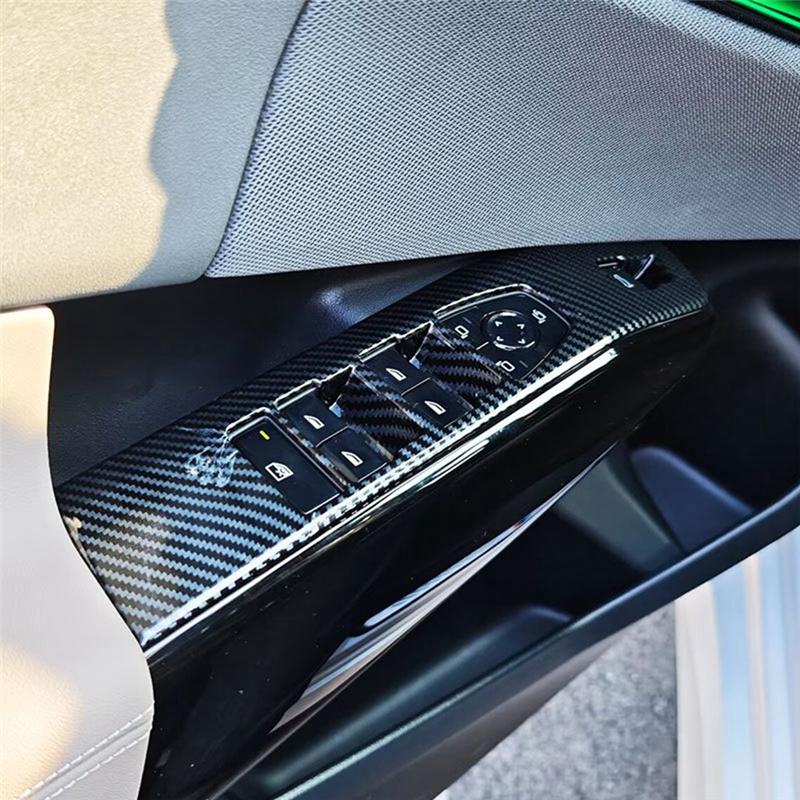 For BMW X3 G45 2025 Carbon Fiber Car Window Lift Swtich Button Cover Trim Decoration Accessories Carbon Fiber Pattern