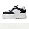 Johnature Genuine Leather Thick Sole Height Increasing White Shoes For Women Casual Flat Platform Shoes