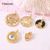 Breloques Œil Maléfique en Laiton Plaqué Or 14K Pour la Fabrication de Bijoux, Accessoires de Bijoux Collier DIY Pendentif Fait Main Vente en Gros