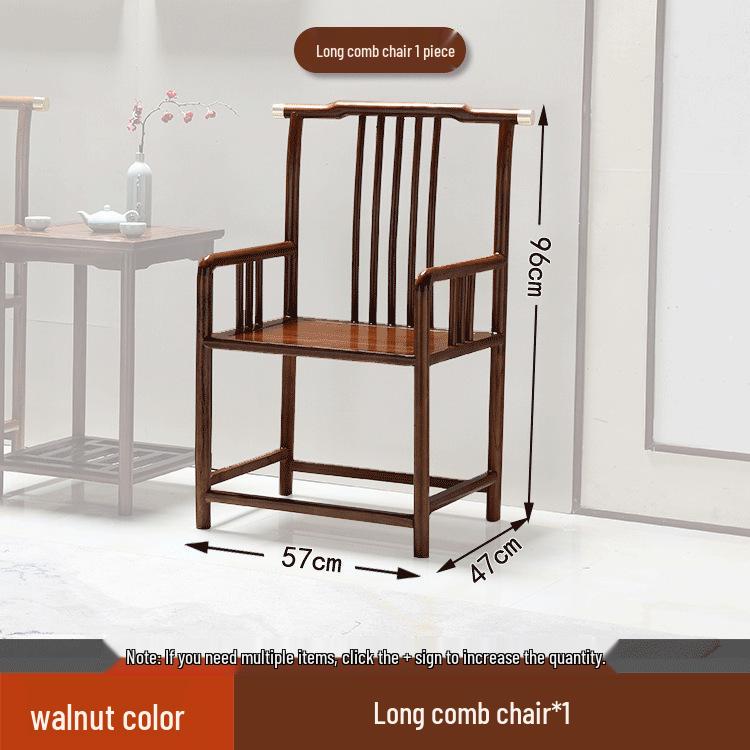 Solid Wood Chinese Style Round Chair Set: 3-Piece with Backrest and Tea Table, Antique Design for Balcony or Leisure.