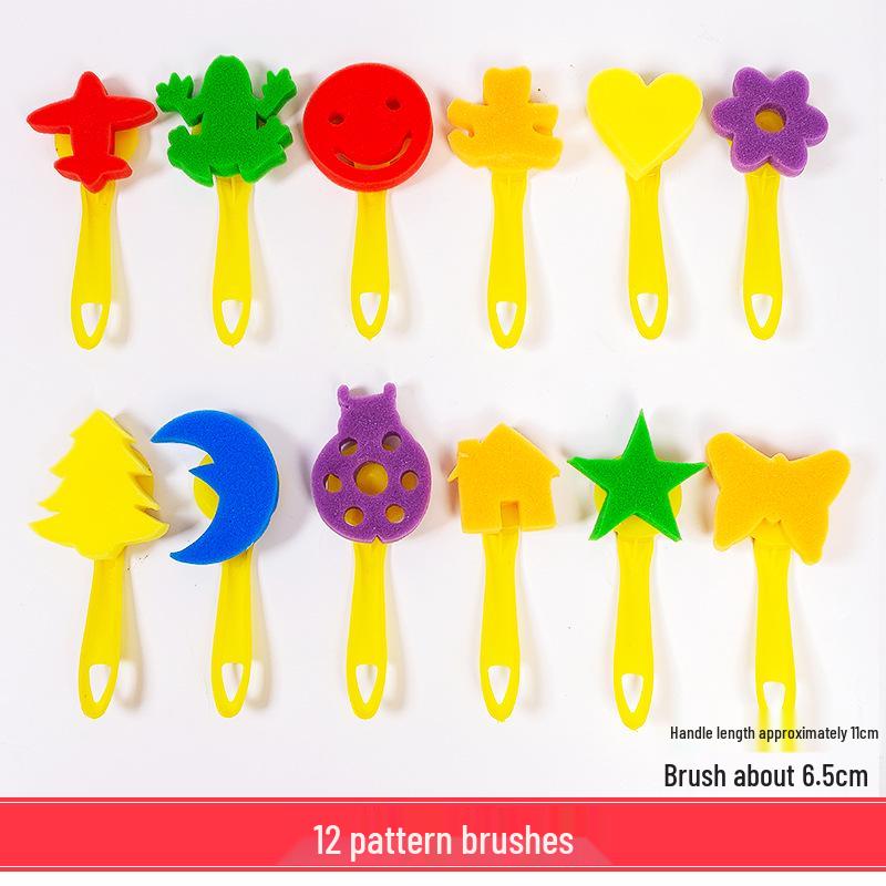 Children's Round Sponge Brushes for Art & Painting - Mushroom Head Tools for DIY Graffiti and Kindergarten Use