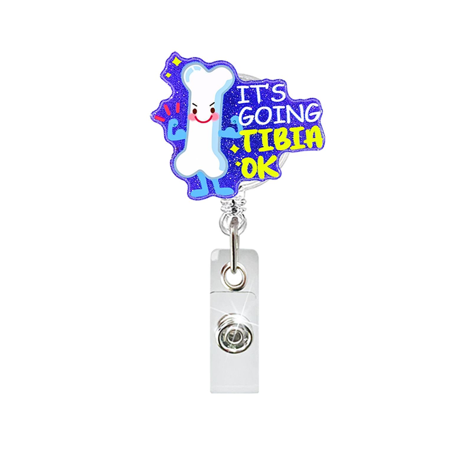 

Glitter Acrylic Retractable Badge Holder Brain Kidneys Uterus Lungs Badge Reel Alligator Clip ID Card Holder for Nurse Doctor
