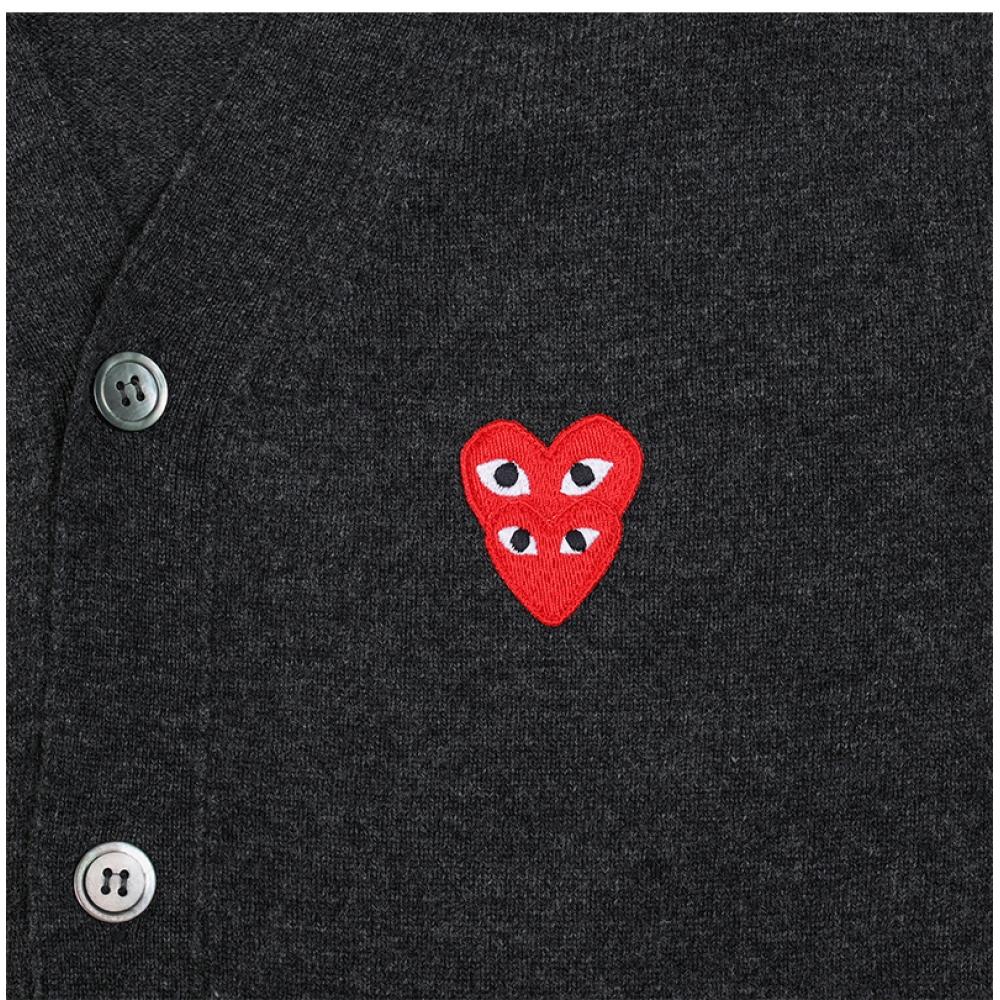 Comme Des Gar Ons Play Red Heart V Neck Cardigan Ax N076 051