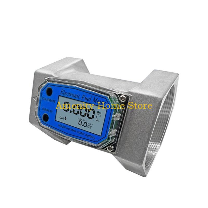 F26C Liquid Flow Sensor Meter for Fuel Water 1in/2in/2.5in/3in Electronic Turbine- Flow Meter Battery Operated(NOT Included)