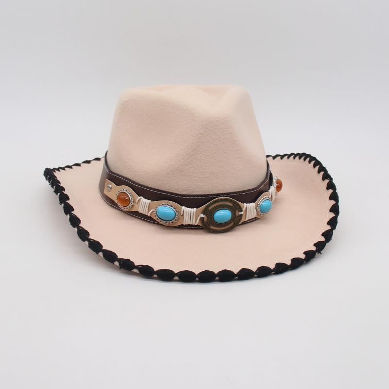 Grassland Windproof And Sunscreen Men'S Women'S Hats Are Directly Supplied With Top Hats, Versatile Ethnic Style, High-End Tibetan Holiday Jazz Hats