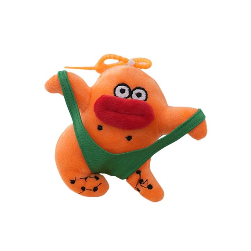 

Cartoon Key Chain Adorable Plush Toy Bag Decorative Toy Funny Key Jewelry Plush Texture Suitable for Keys and Bags помаранчевий