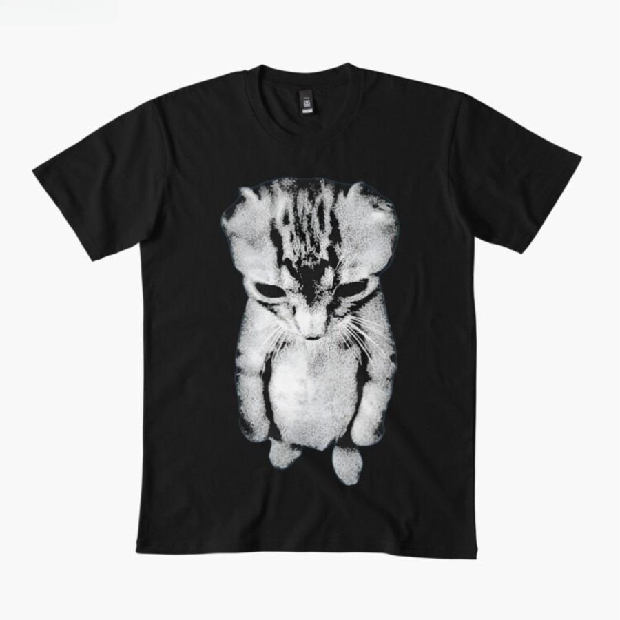 2026 New Funny Sad Crying Cat Emoji Pattern TShirt of HighQuality Fashion Casual Breathable Mens Roundneck Printed TShirt M