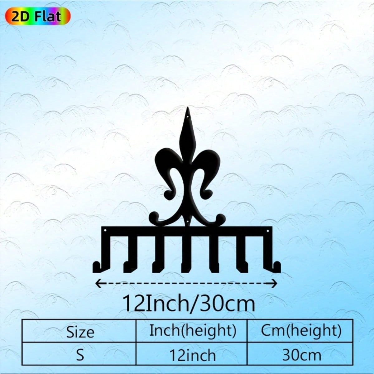 

Vintage Floral Key Holder Wall Decor Metal Iron Wall Art with 7 Hooks TY-100910