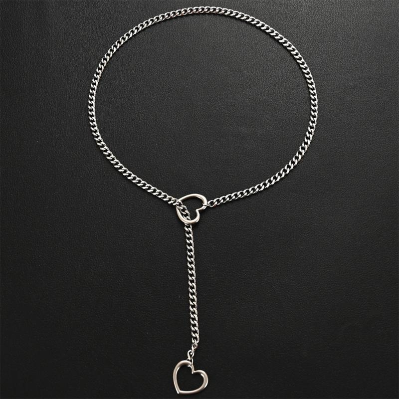 Simple Hollow Heart Pendant Necklace for Women Couple Fashion Geometric Clavicle Chain Necklaces Wedding Party Jewelry