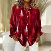 Women's Shirt With Floral Print Buttons, Long Sleeved Casual Regular Shirt Blouses Casual Plus Size Basic Tops