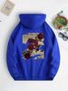Men's Casual Rose Floral Print Hoodie, Comfortable Drawstring Hoodie, Everyday Comfortable Hoodie, Suitable for Autumn and Winter