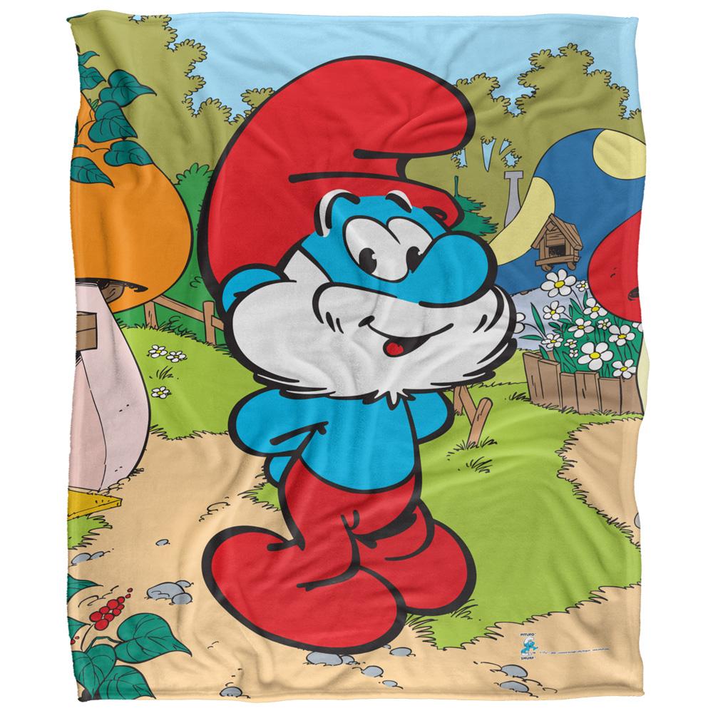 The Smurfs Silky Papa Smurf Supersoft Blanket