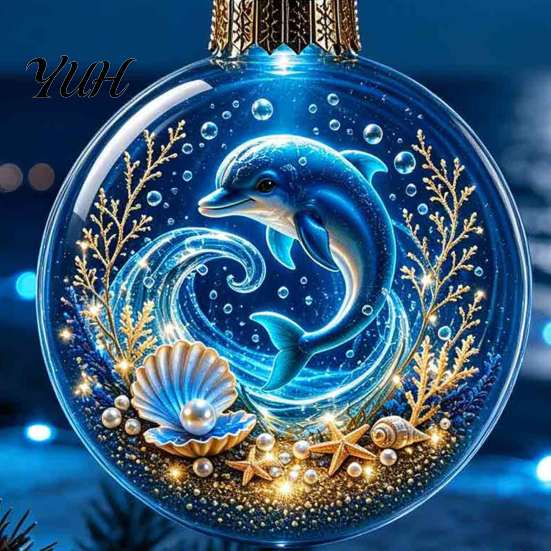 Einzigartige Meeresleben Weihnachtsgeschenke Ozean Kugel Ornament, Klares Acryl Leuchtend Kreative Baum Akzente Hängende Dekoration für Weihnachtsbaum, Feiertag