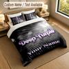 Bedding Set 1 Duvet Cover 2 Pillowcases Deep Purple Print Soft Bed Linen Bedroom Decor