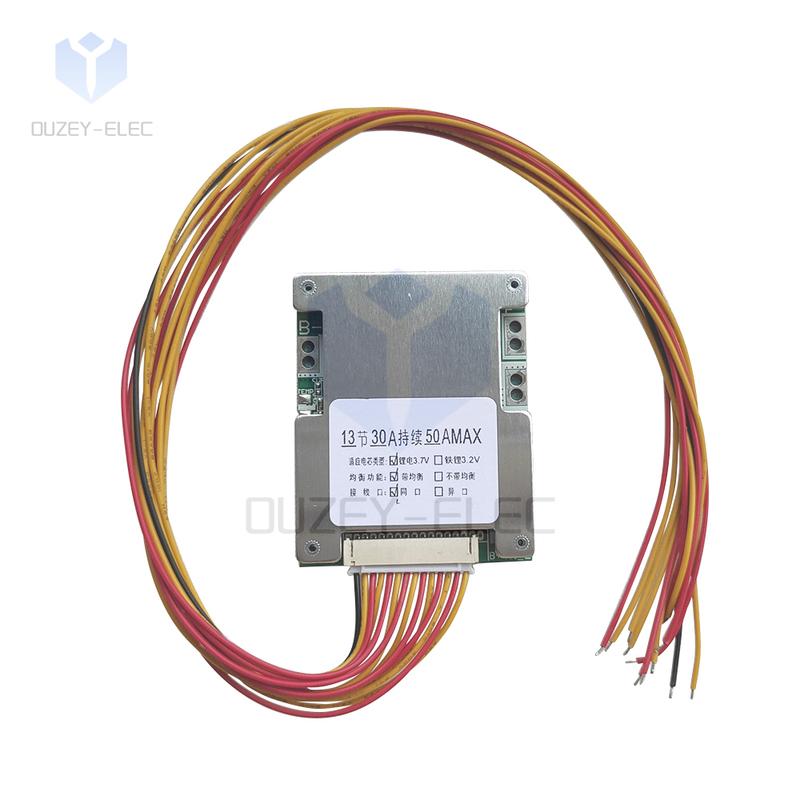 

13S 48V 50A Lithium Battery Protection Board with BMS Protection PCB Board Suitable for 3.7V Ternary Lithium Battery Pack