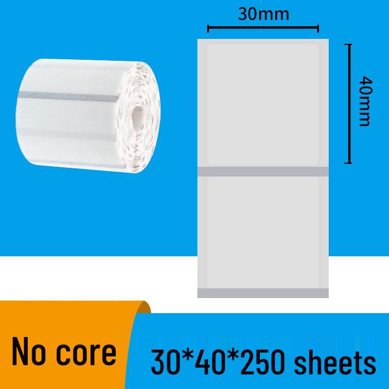 Waterproof Transparent Thermal Label Paper 40x30 - Tear-Resistant Barcode Sticky Notes