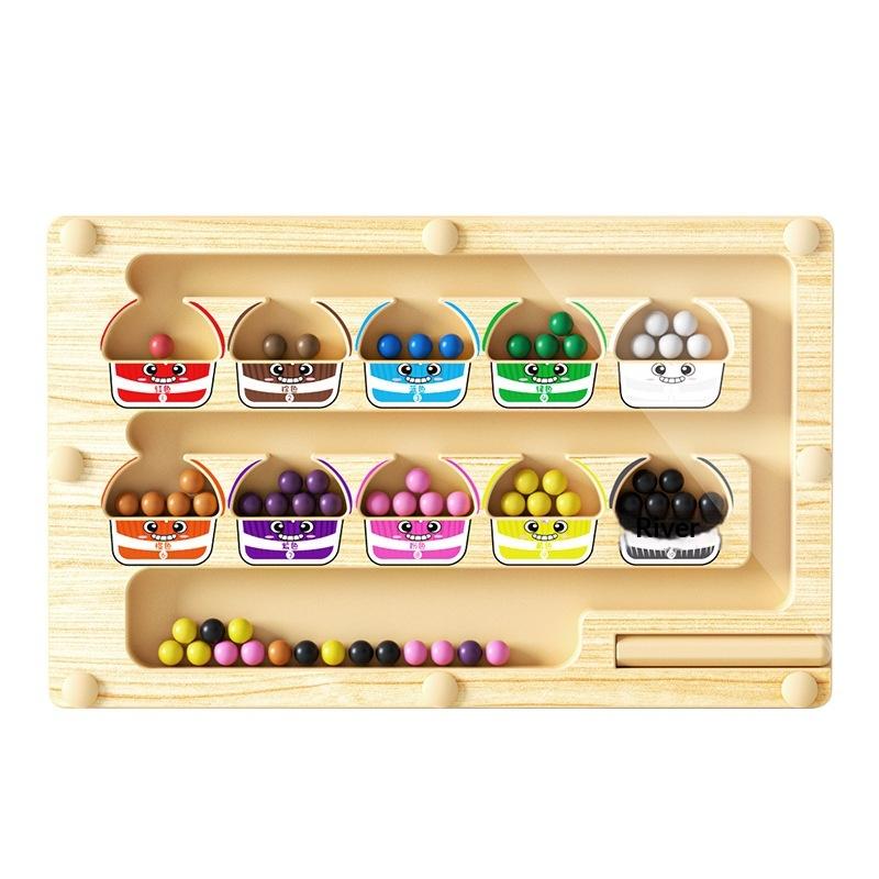 Magnetic Color Sorting Maze Board Toddler Montessori Toys Number Matching Learning Counting Preschool Activity