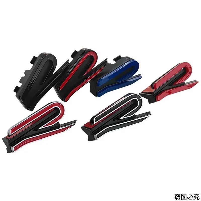 2026 Heiß Für Volkswagen VW 6x2.5cm ABS Auto Frontgrill Emblem Logo Zubehör für Volkswagen RLine Golf 6 7 8 GTI Touareg Passa