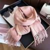 Unisex Korean Plaid Thick Winter Scarf with Tassels - Imitation Cashmere Shawl