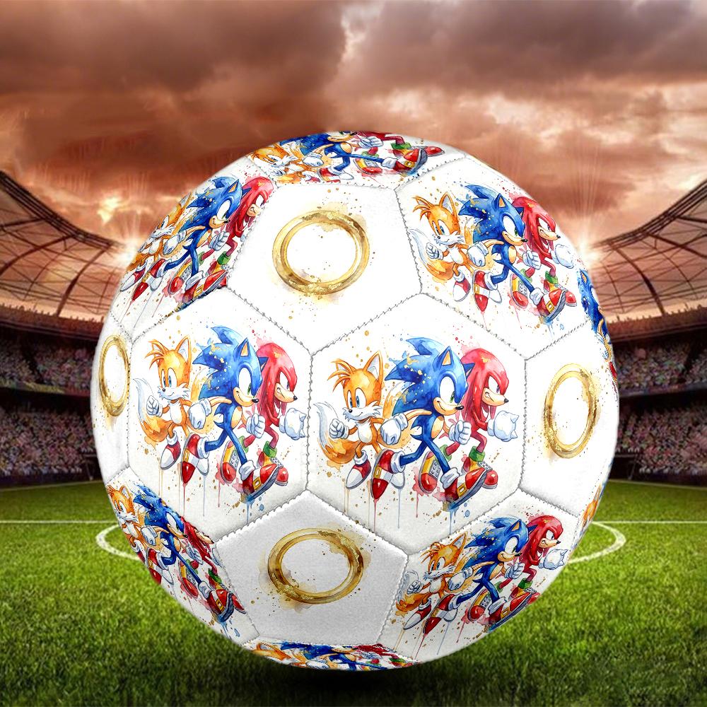 1pc Sonic the Hedgehog Football Soccer Ball Size 5 Indoor Soccer Ball Fashion Colorful  Backyard Game -Great For Sports Fans Gift HE38