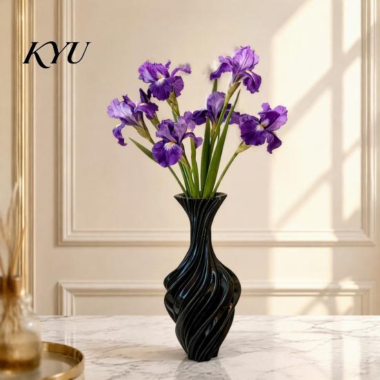 Charmante Heimdekorationsvase 3D-gedruckte Vase, Verdrehtes Wirbeldesign, Minimalistischer Tisch-Pflanztopf zur Stressbewältigung, Hydroponische Blume für Wohnzimmer