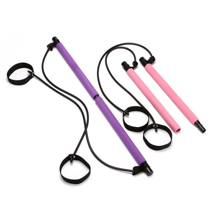Souldream Portable Pilates Bar Kit with Resistance Band Yoga Exercise Pilates Bar Gym Living