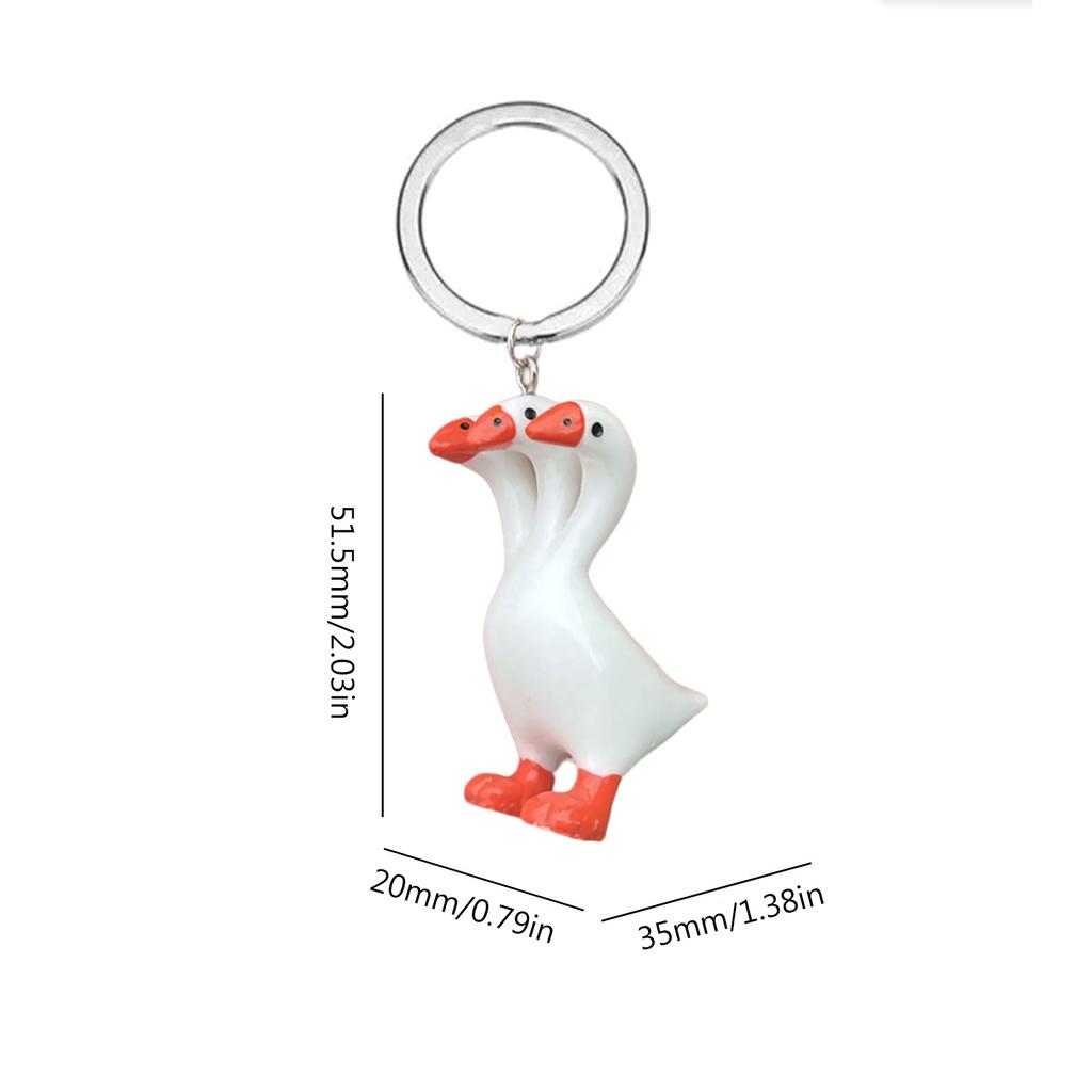 Stylish Drop Earrings Dangle Earring Goose with Three Heads Shape Keychain Necklace Perfect for Daily Life Parties Dates
