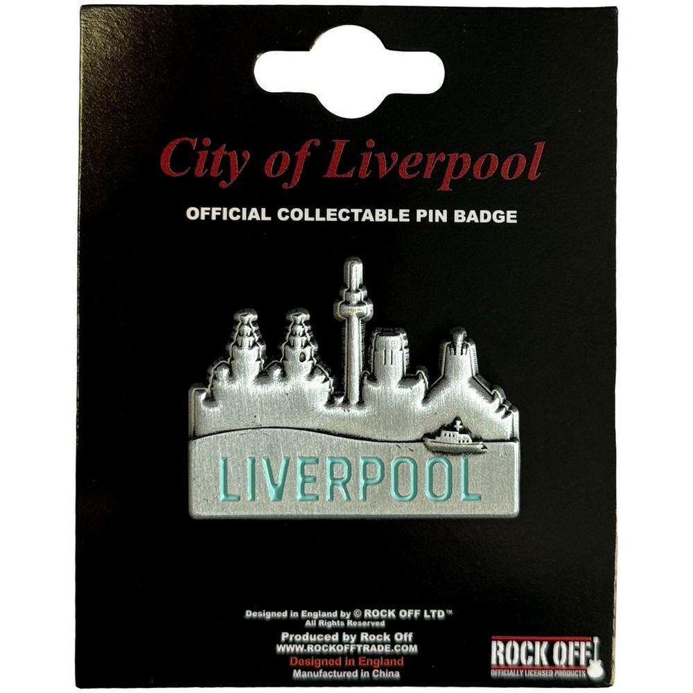 Rock Off City Of Liverpool Pin Skyline Badge
