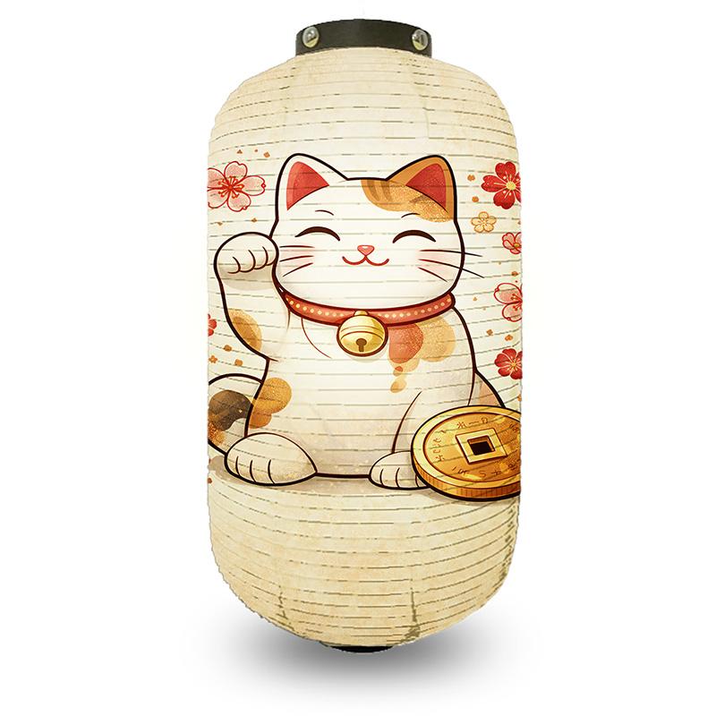 

25x50cm Japanese Style Maneki-neko Hanging Lantern Restaurant Bistro Sashimi Cuisine Ramen Sake Lantern Outdoor Festival Decor 20x35cm