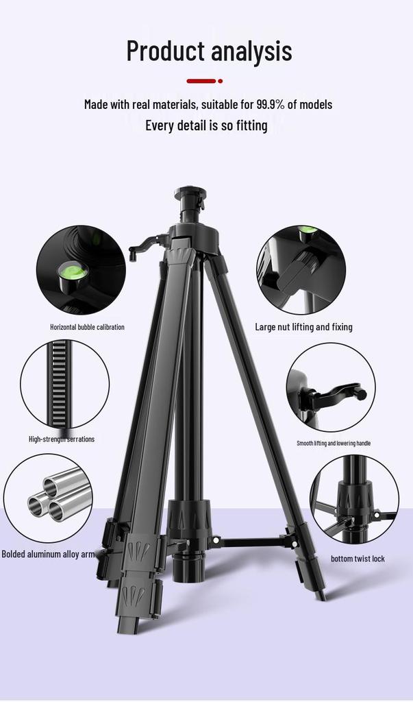 Laser Level Tripod Stand with Telescopic Rod and Infrared Bracket