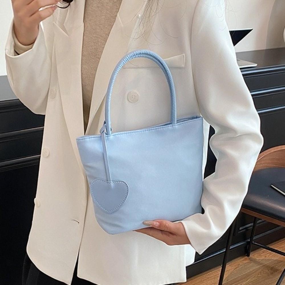 Mit Herzanhänger Unterarmtasche Koreanischer Stil Oxford-Stoff Umhängetasche Nylon-Tragetasche Damen