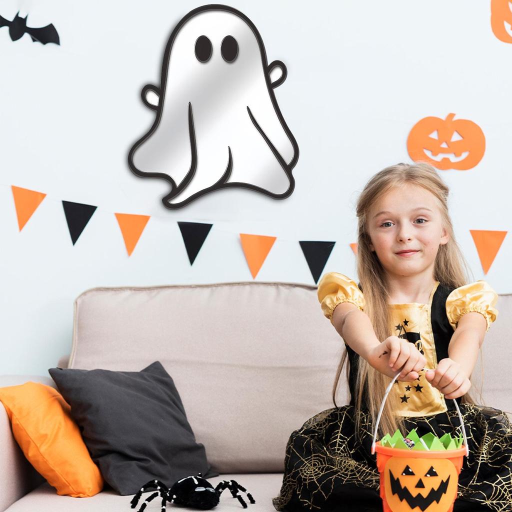 1pcs Halloween Spider Pumpkin Lantern Series Mirror Reflective Effect Wood Sign for Haunted House Holiday Crafting Projects